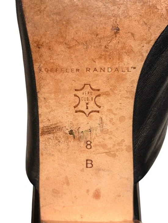 LOEFFLER RANDALL Cleo Black Tassel Leather Block Heel Sandal Mules + Box - Picture 7 of 16